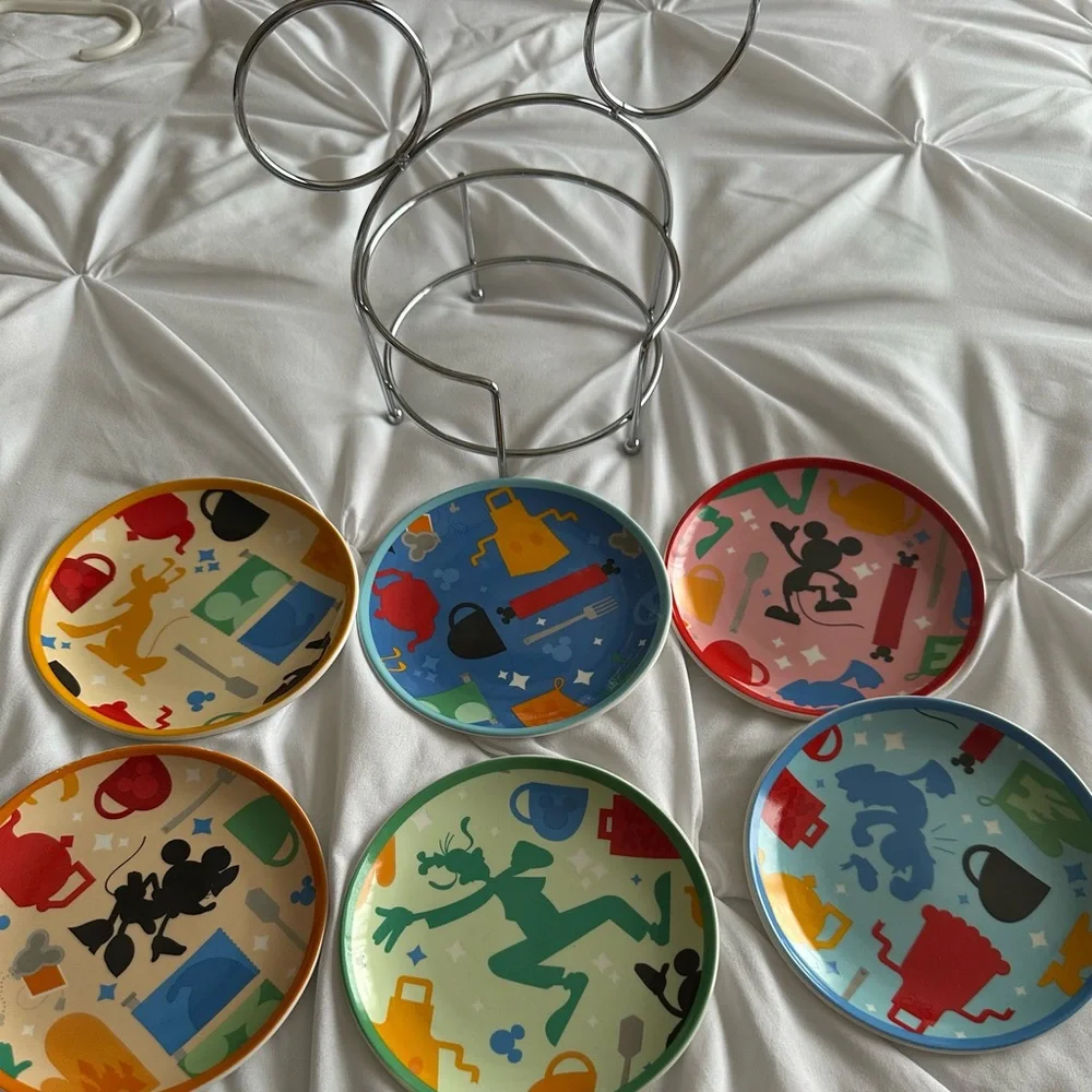 Vintage Disney Colorful Mickey Mouse Plate Collection